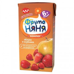 Компот Фрутоняня яблоко клубника с 6 мес 0.2 л