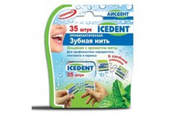 Зубная нить (флосс) Icedent профилактическая вощеная с ароматом мяты 35 шт.