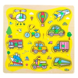 Игрушка Kribly Boo Пазл деревянный транспорт 11 элементов