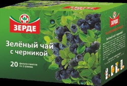 Зеленый чай с черникой 20 шт. ф/пак. 2 г